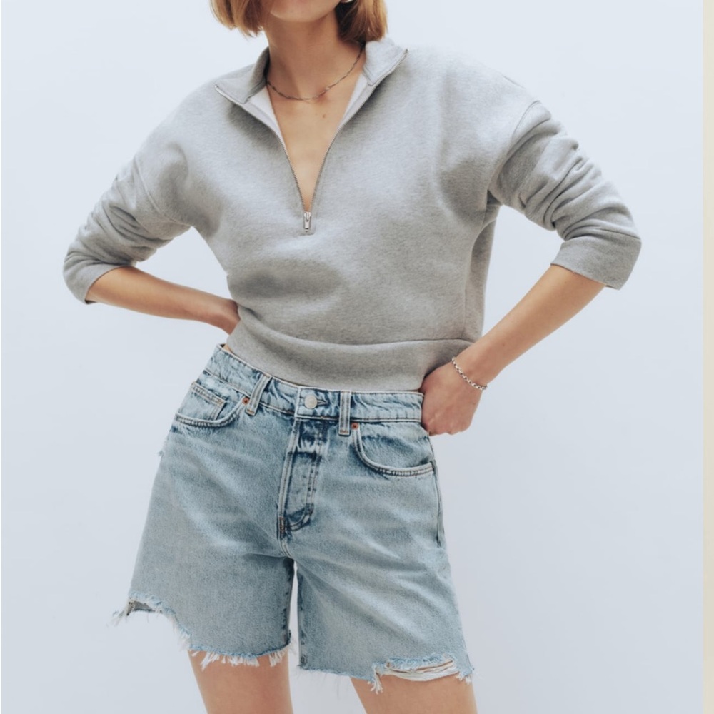 Reformation Raye Mid Rise Relaxed Jean Shorts Size 25
